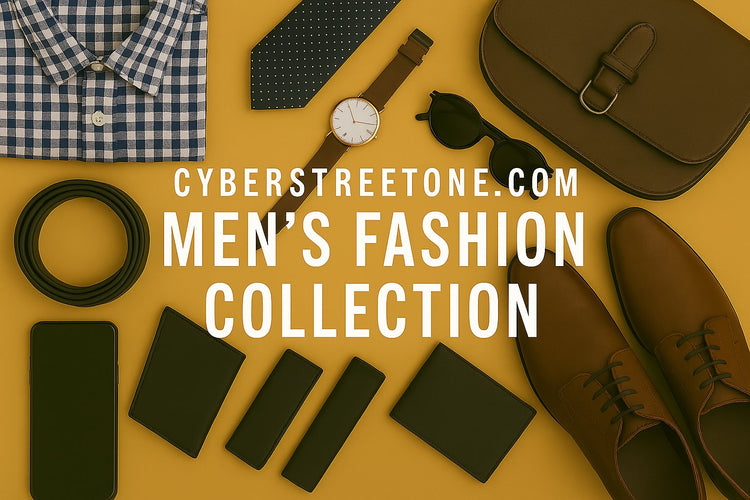 Streetwear style men's graphic t-shirt with sneakers and accessories