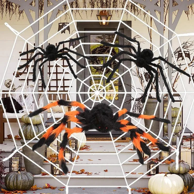 Black Scary Giant Spider Web-1