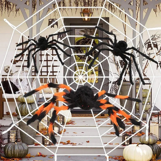 Black Scary Giant Spider Web-1