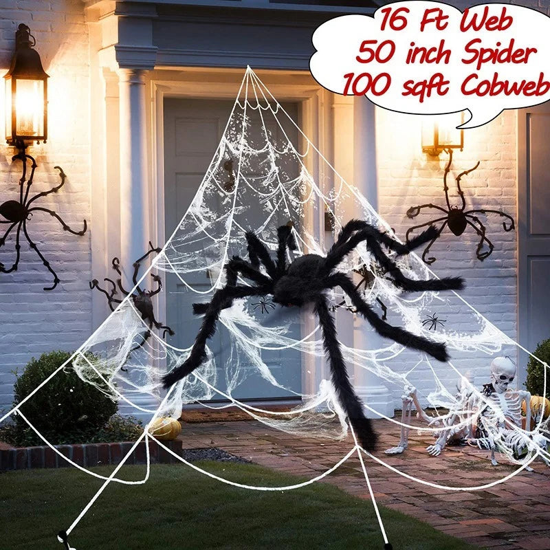 Black Scary Giant Spider Web-2