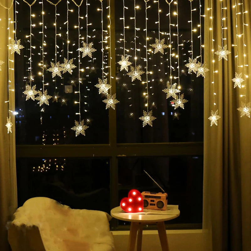 Christmas Light LED Snowflake Curtain-02