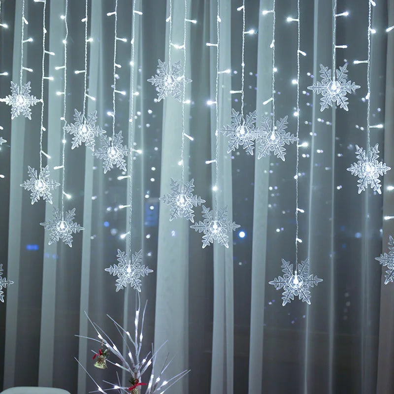 Christmas Light LED Snowflake Curtain-03