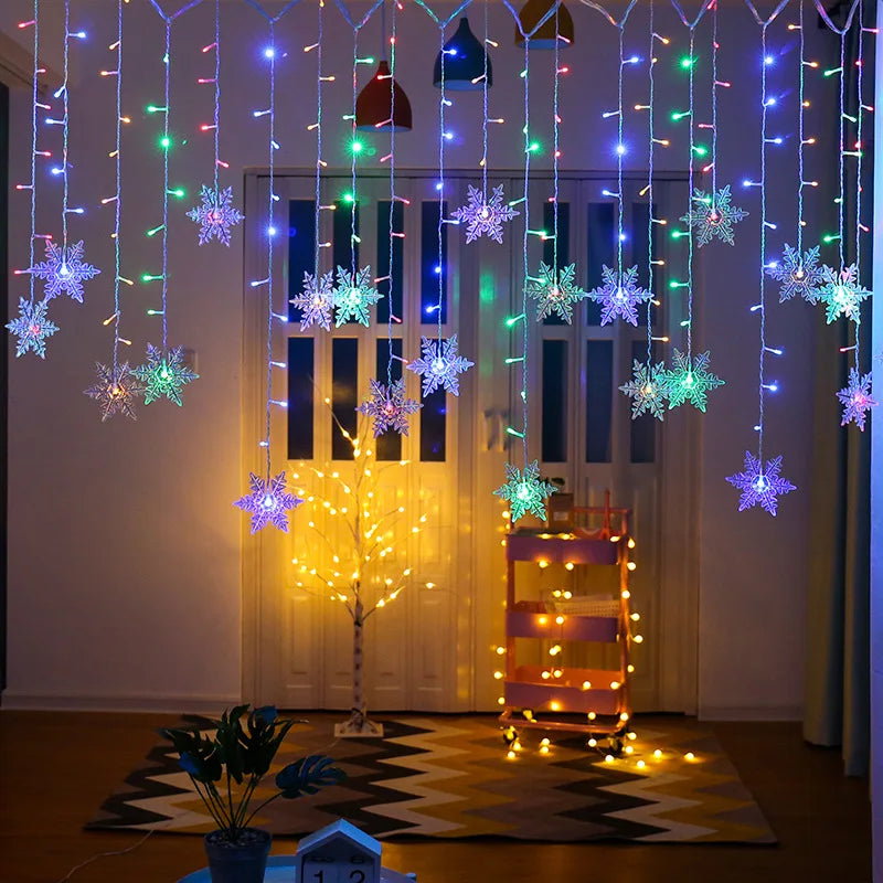Christmas Light LED Snowflake Curtain-04