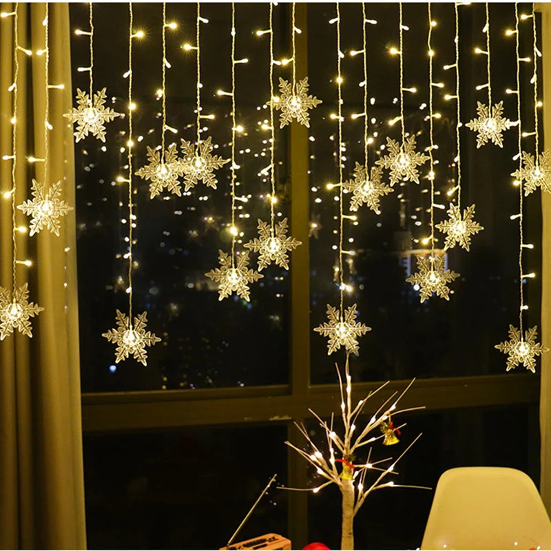 Christmas Light LED Snowflake Curtain-05