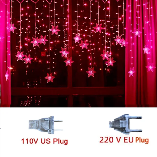 Christmas Light LED Snowflake Curtain-07