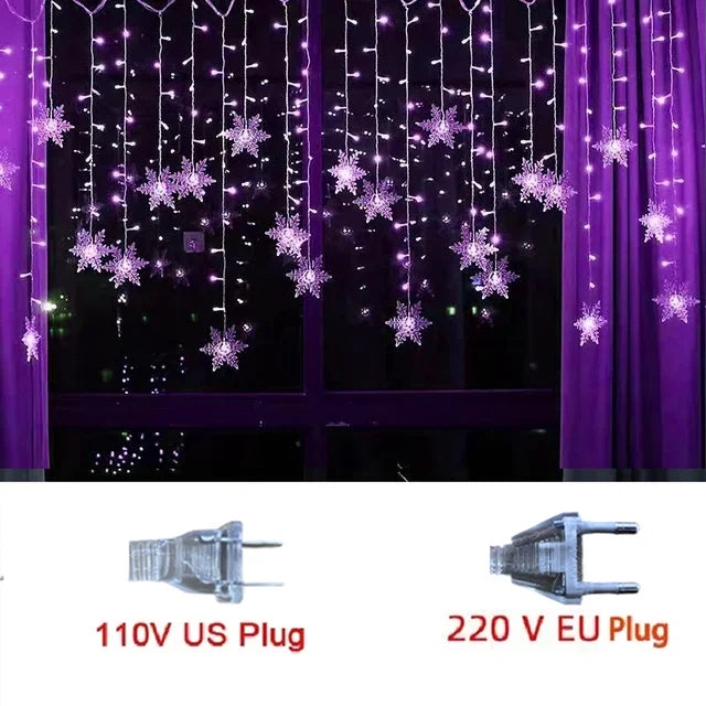 Christmas Light LED Snowflake Curtain-11