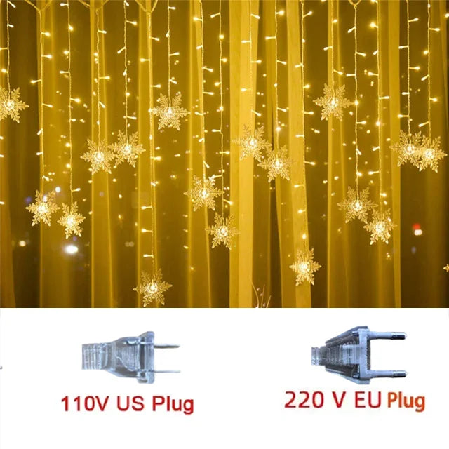 Christmas Light LED Snowflake Curtain-44