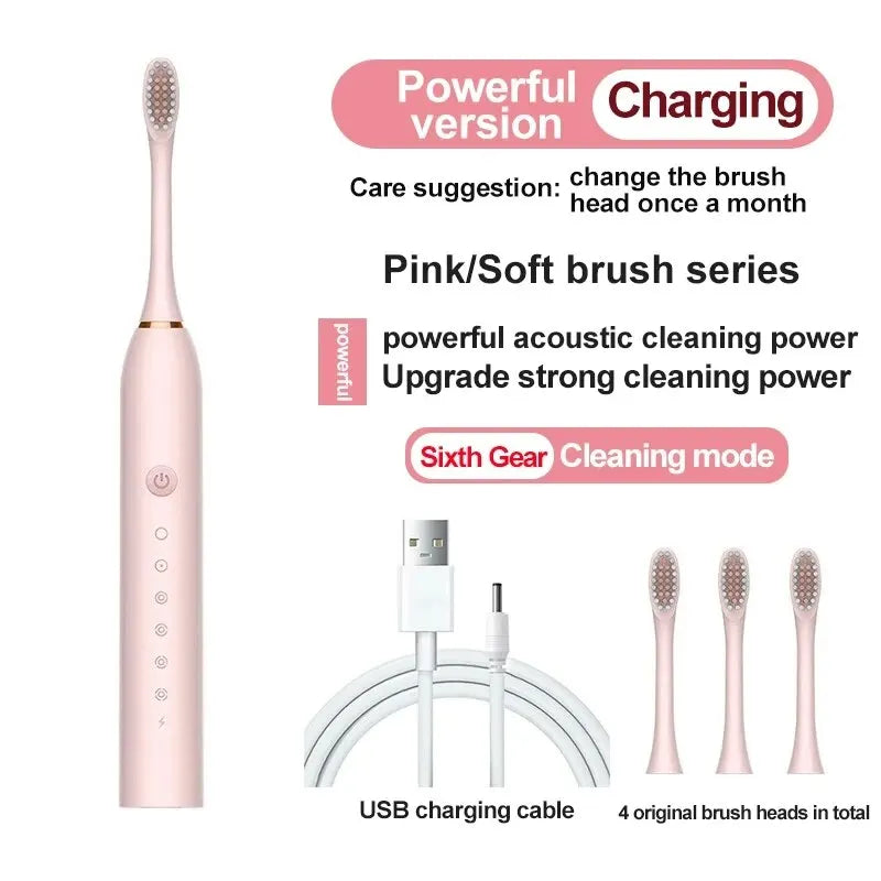 Electric Ultrasonic Toothbrush Six Speed Mode -powerful version
