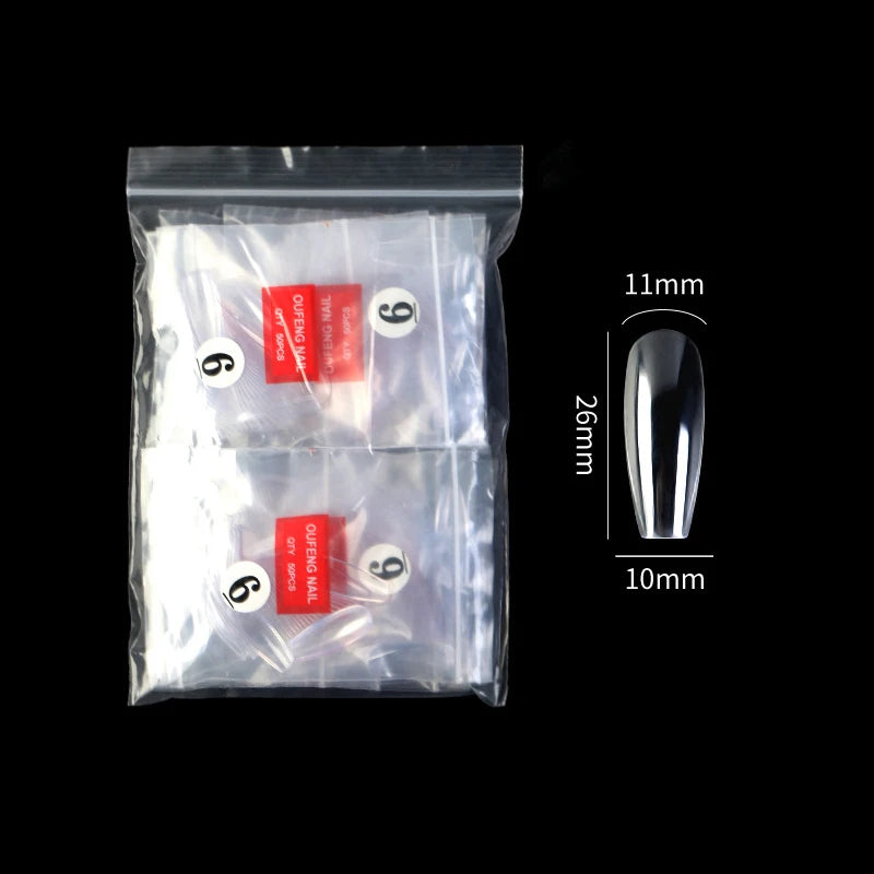 False Nails Single Clear Natural Color -33