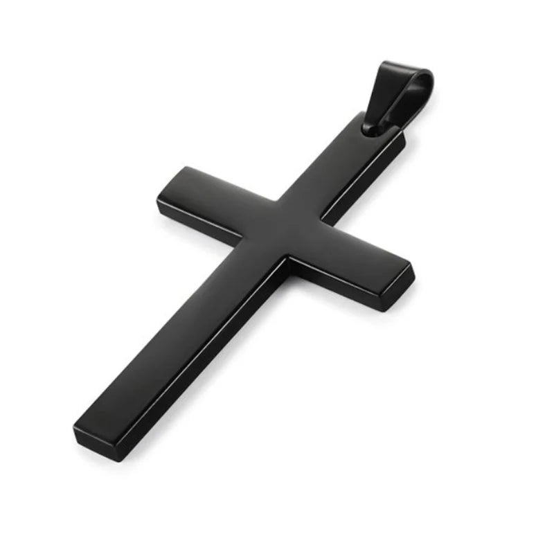 Cross Pendant Necklace. - black1