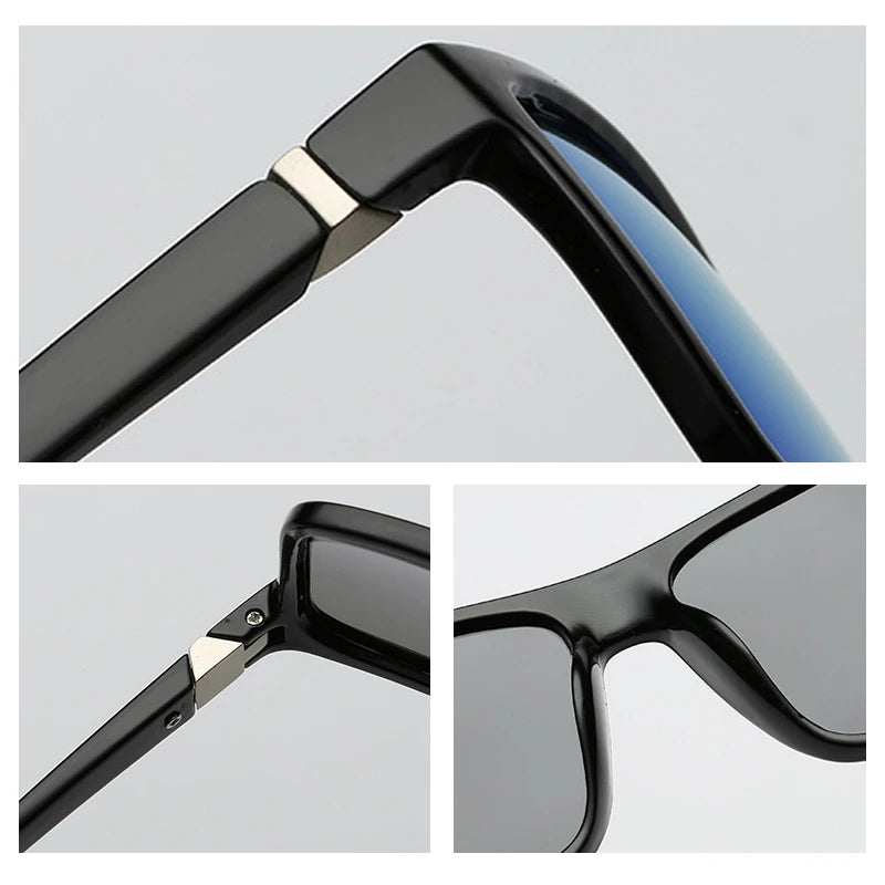 Classic Black Square Polarized Sunglasses - corner finish