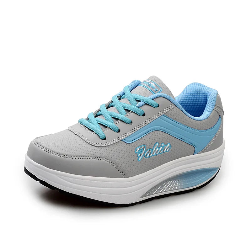 Women Casual Sneakers Height Increasing. - blue