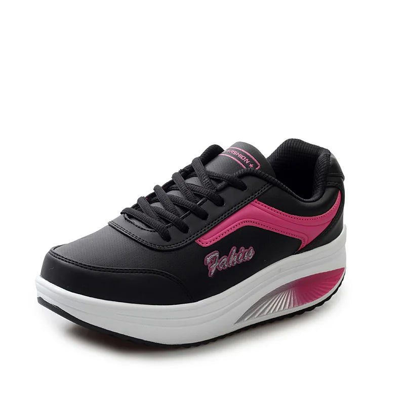 Women Casual Sneakers Height Increasing. - black02