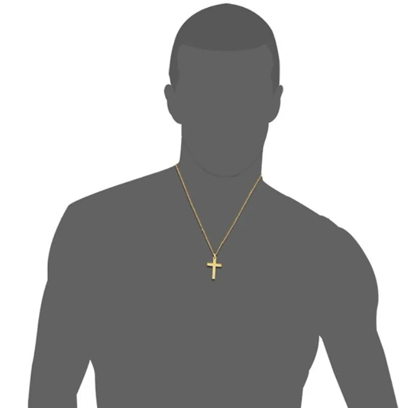 Cross Pendant Necklace. - gold