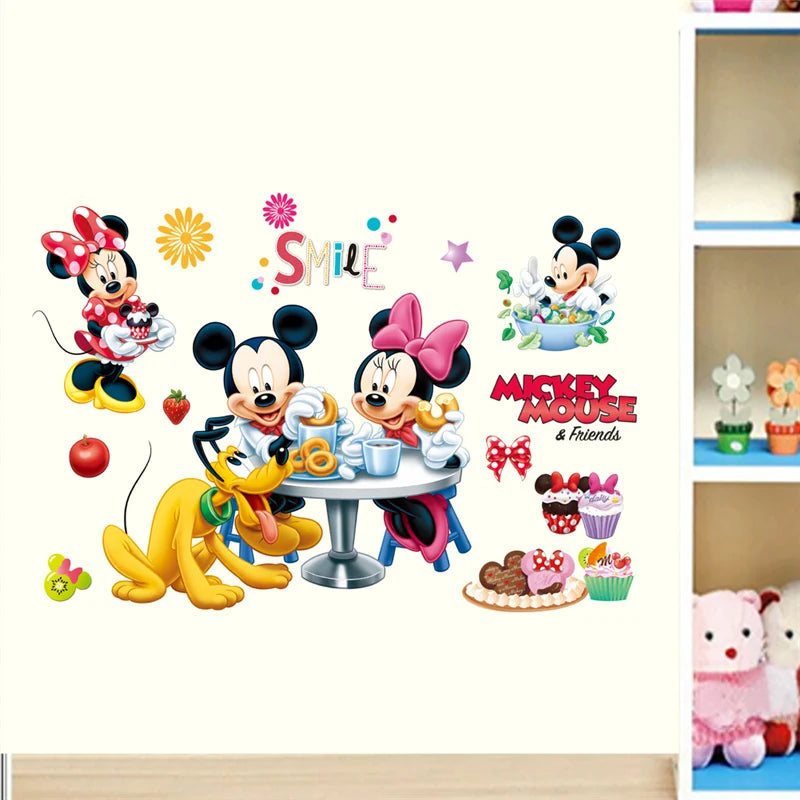 Mickey Mouse and friends wall stickers on a white background