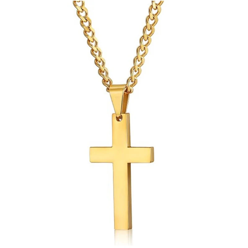 Cross Pendant Necklace. - gold6