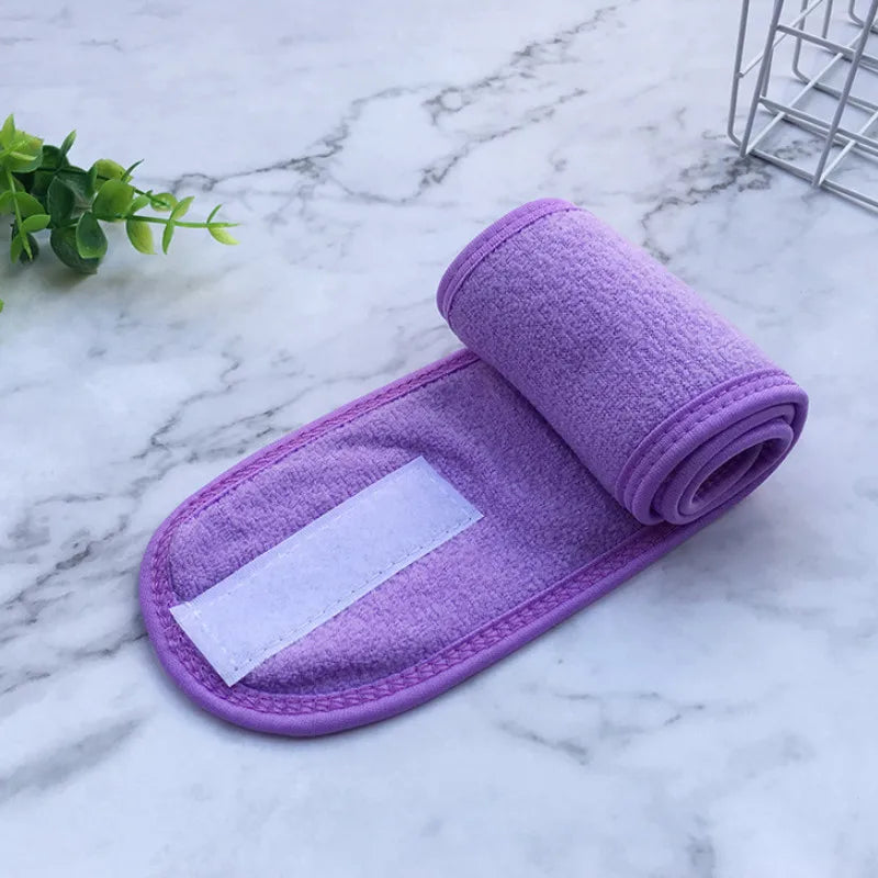 Adjustable wide headband for women – ideal for makeup, spa, and yoga  -  purple -02