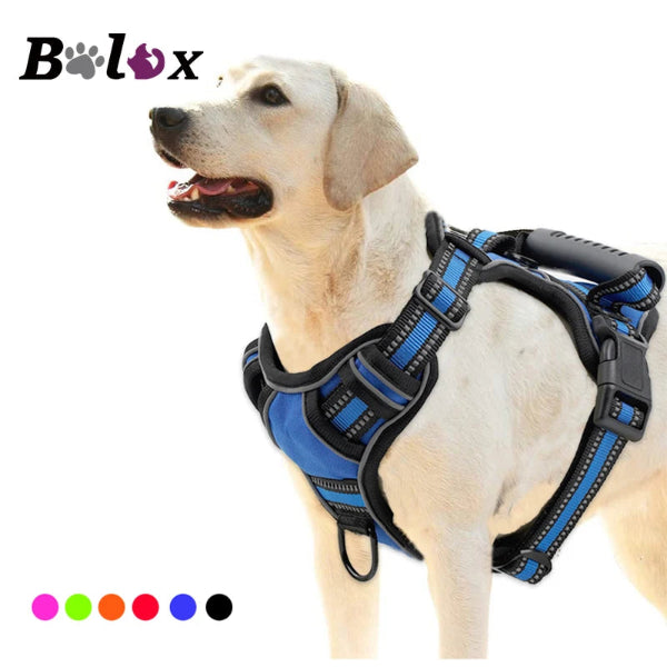 No-Pull Reflective Dog Harness Vest with Handle – Breathable & Safe 1- blue
