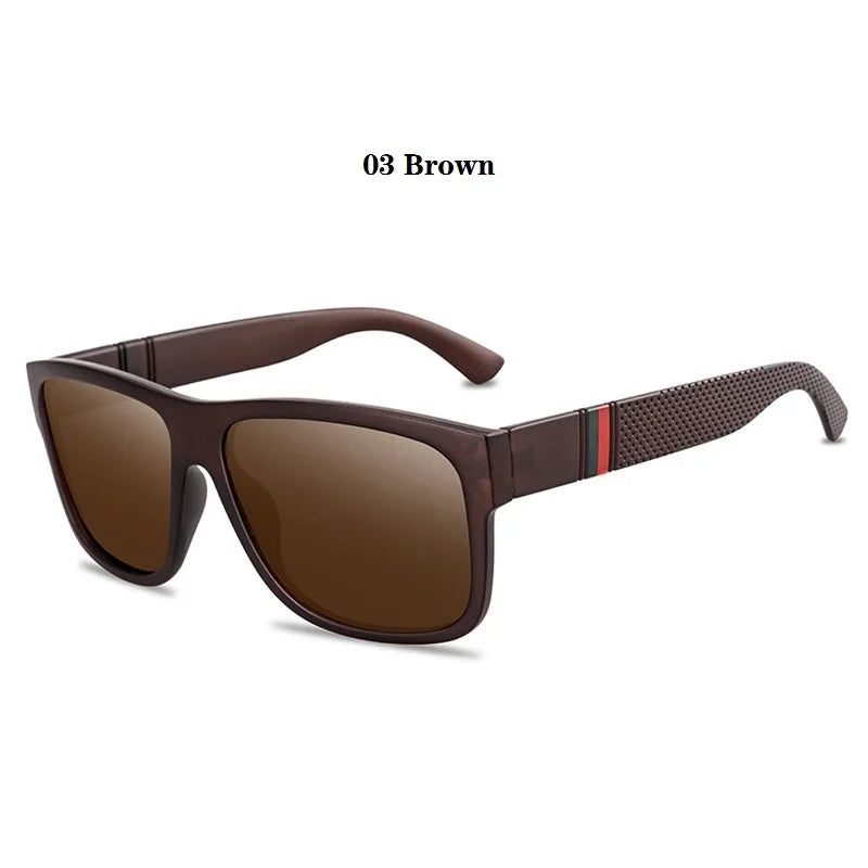 Oversized polarized UV400 sunglasses with big square frames for men and women - Brown
