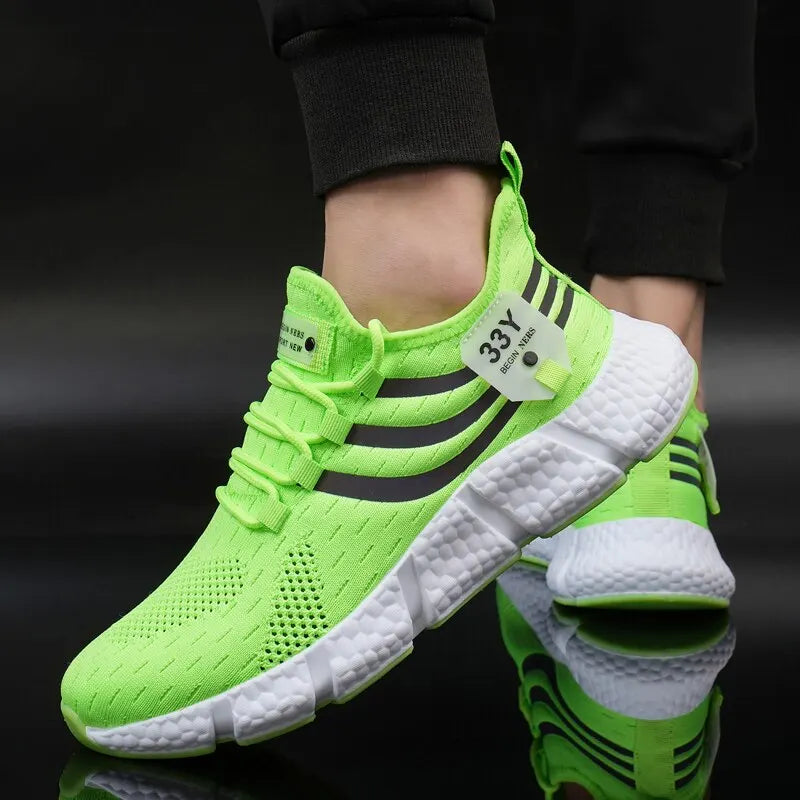 Men Casual Sport Shoes Breathable Lightweight Sneakers - green