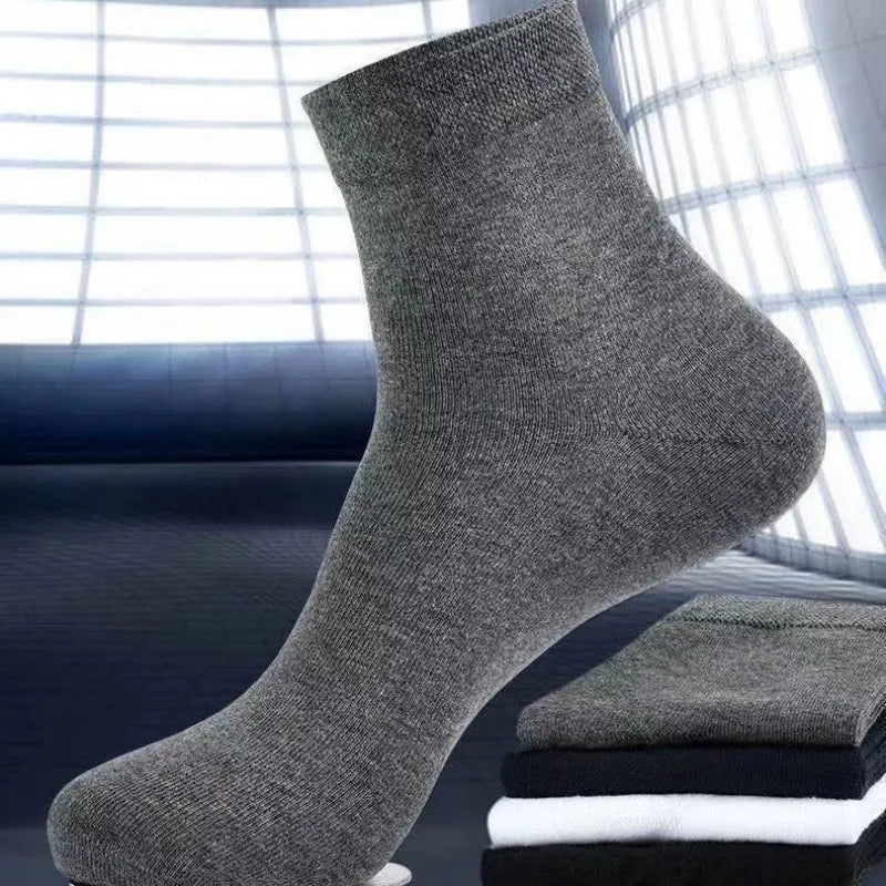 10 pairs of breathable black cotton business socks for men, size 38 to 45-3