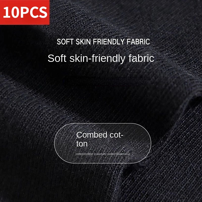 10 pairs of breathable black cotton business socks for men, size 38 to 45-4