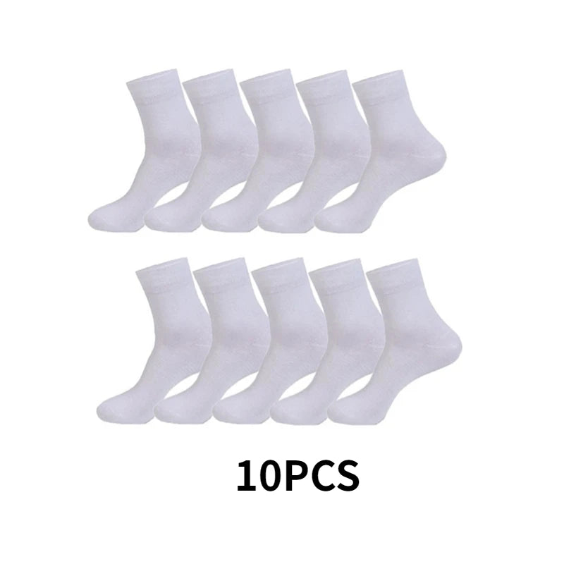 10 pairs of breathable black cotton business socks for men, size 38 to 45 -6