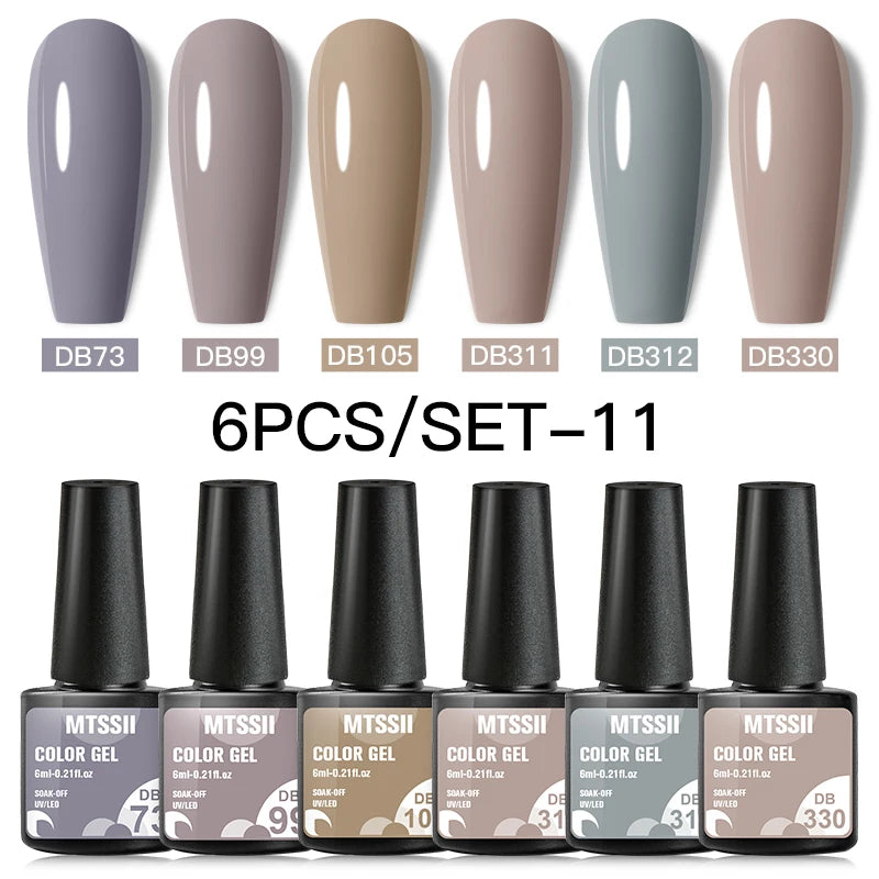 Nail Polish Set Glitter Sequins Semi Permanent - 49
