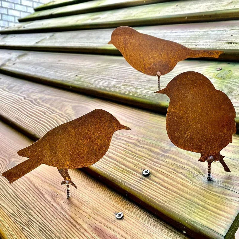 Rusty Bird Iron Crafts Sculpture for Home Decoration - 4