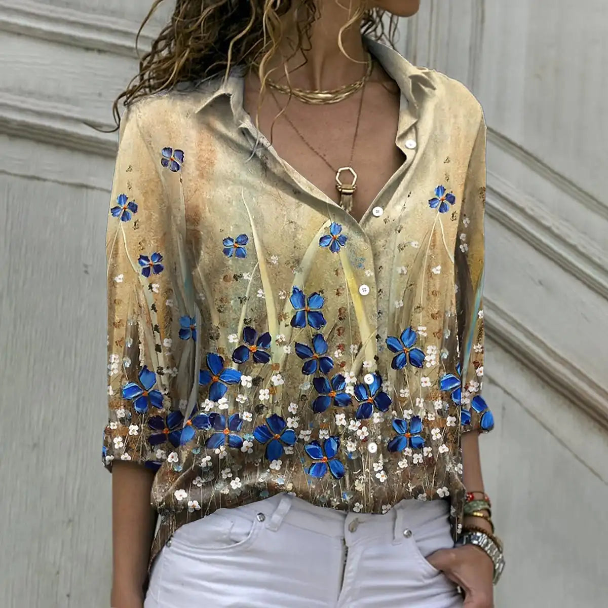 Elegant Loose Shirt for Women | Casual Long Sleeve Top