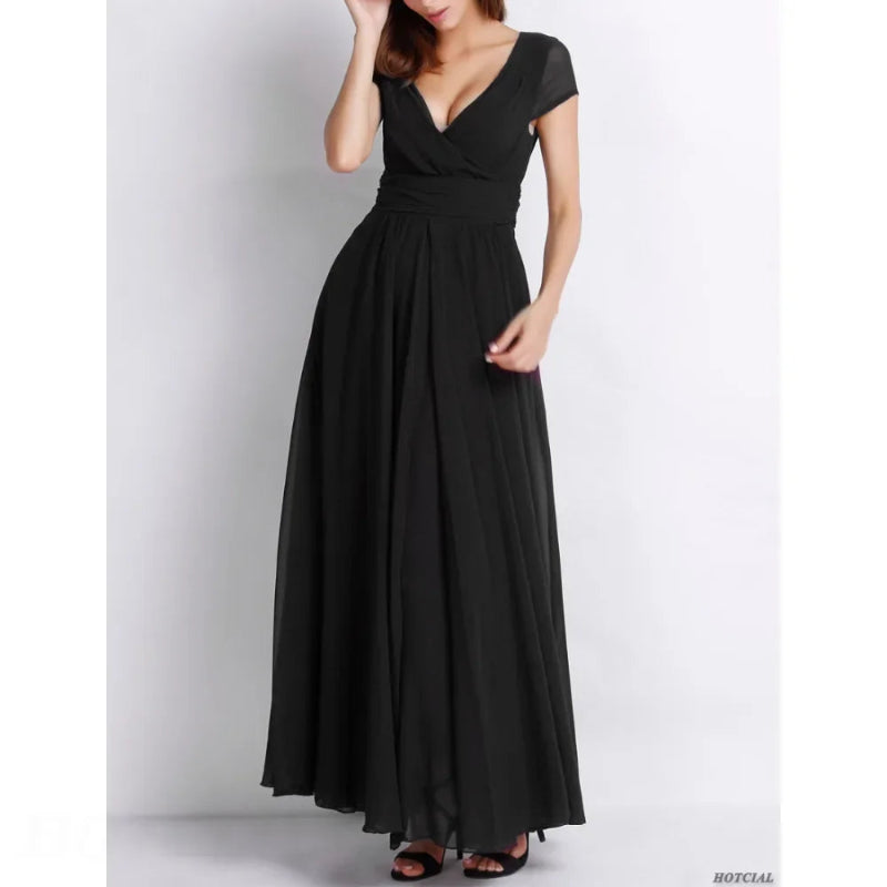 Black evening gown on a white background