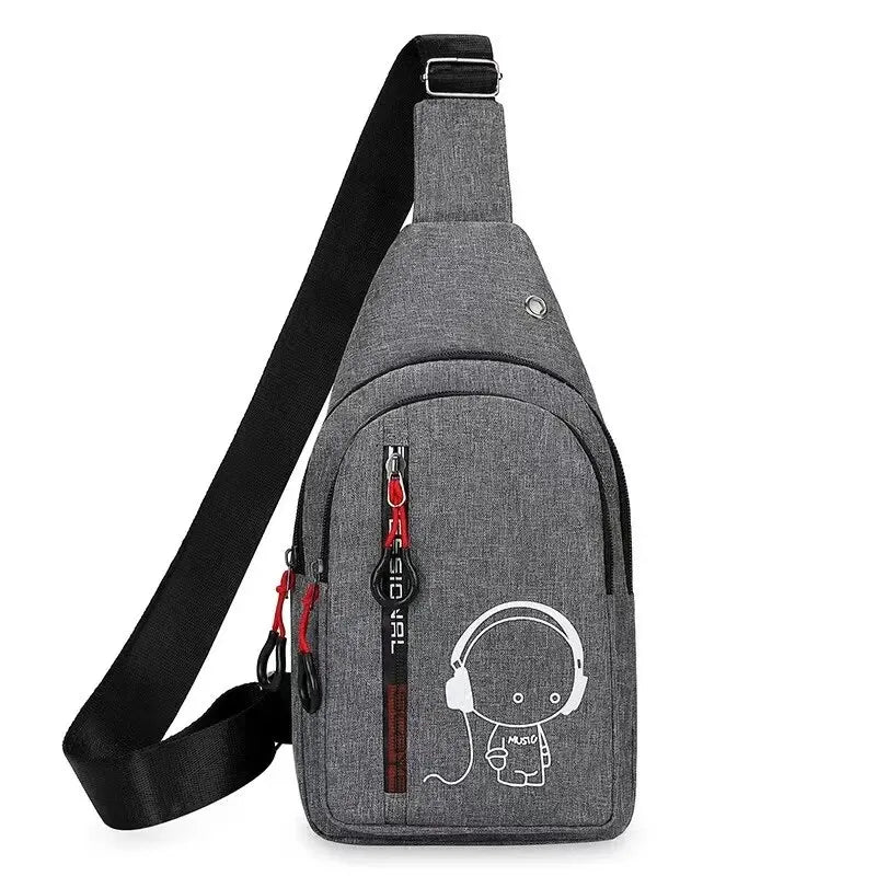 New Casual Fashion Male Shoulder Chest Bag - front