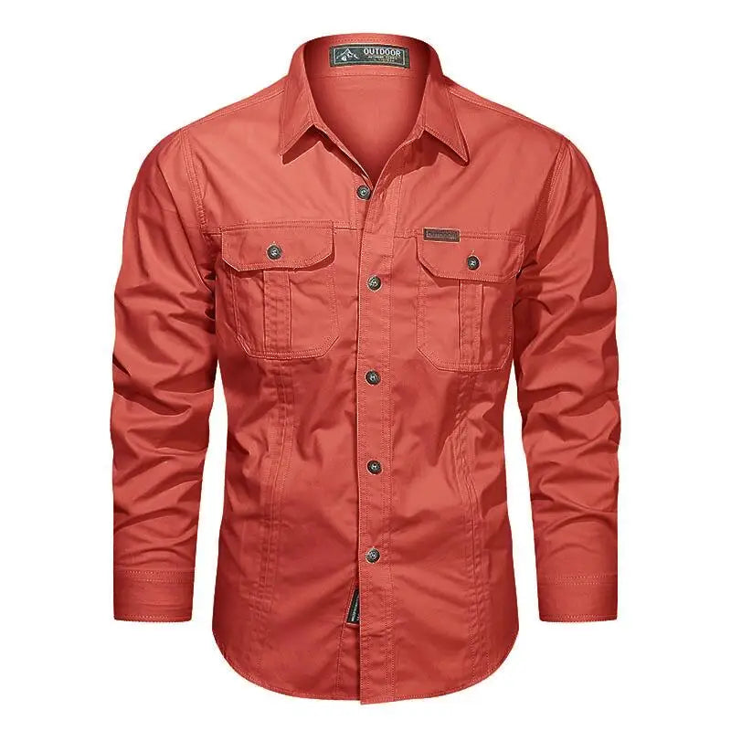 Cotton Cargo Shirt for Men Long Sleeve - 9