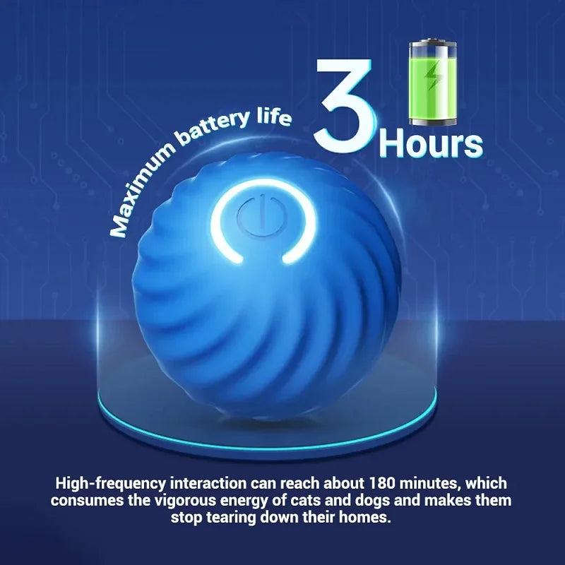 USB rechargeable smart dog toy ball that bounces, rolls, and entertains puppies blue ball
