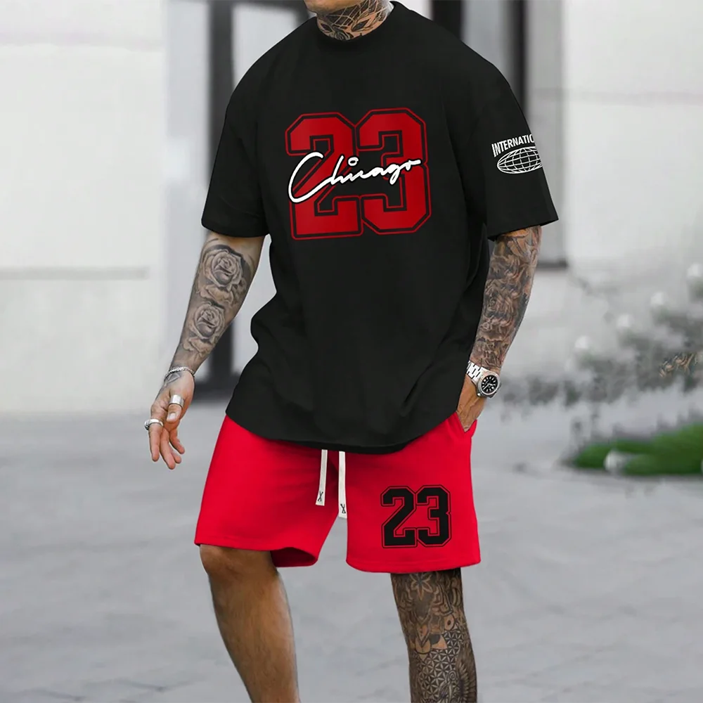2024 New Fashion 3D Printed Men's Oversized Summer Suit Short Sleeve Shirt and Shorts Set Casual Sportswear Outfit