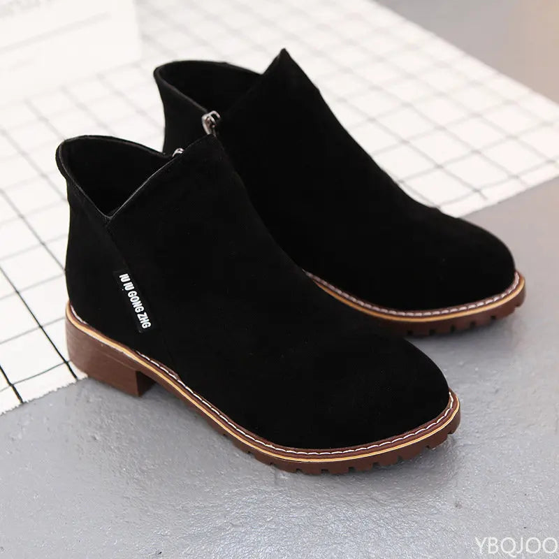 Women Fashion Thick Sole Ankle Boots 2 black