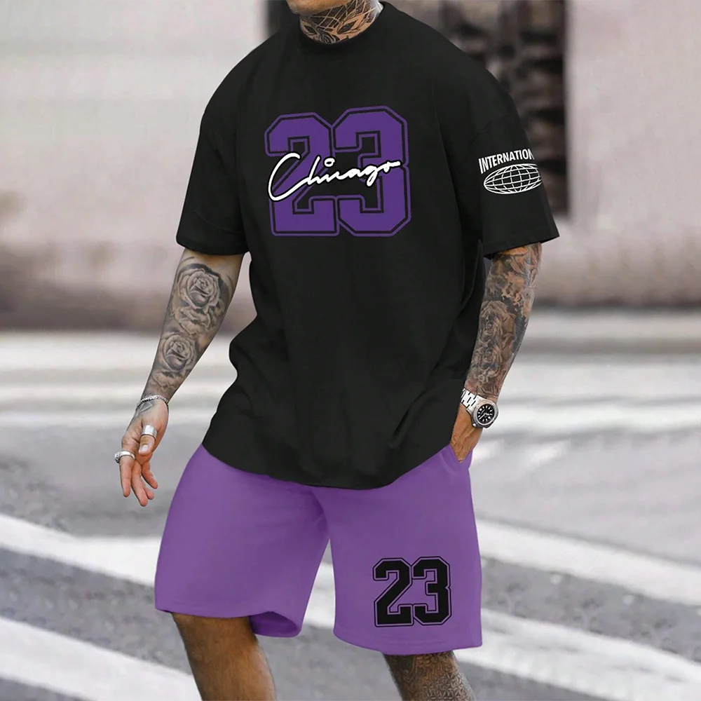 2024 New Fashion 3D Printed Men's Oversized Summer Suit Short Sleeve Shirt and Shorts Set Casual Sportswear Outfit