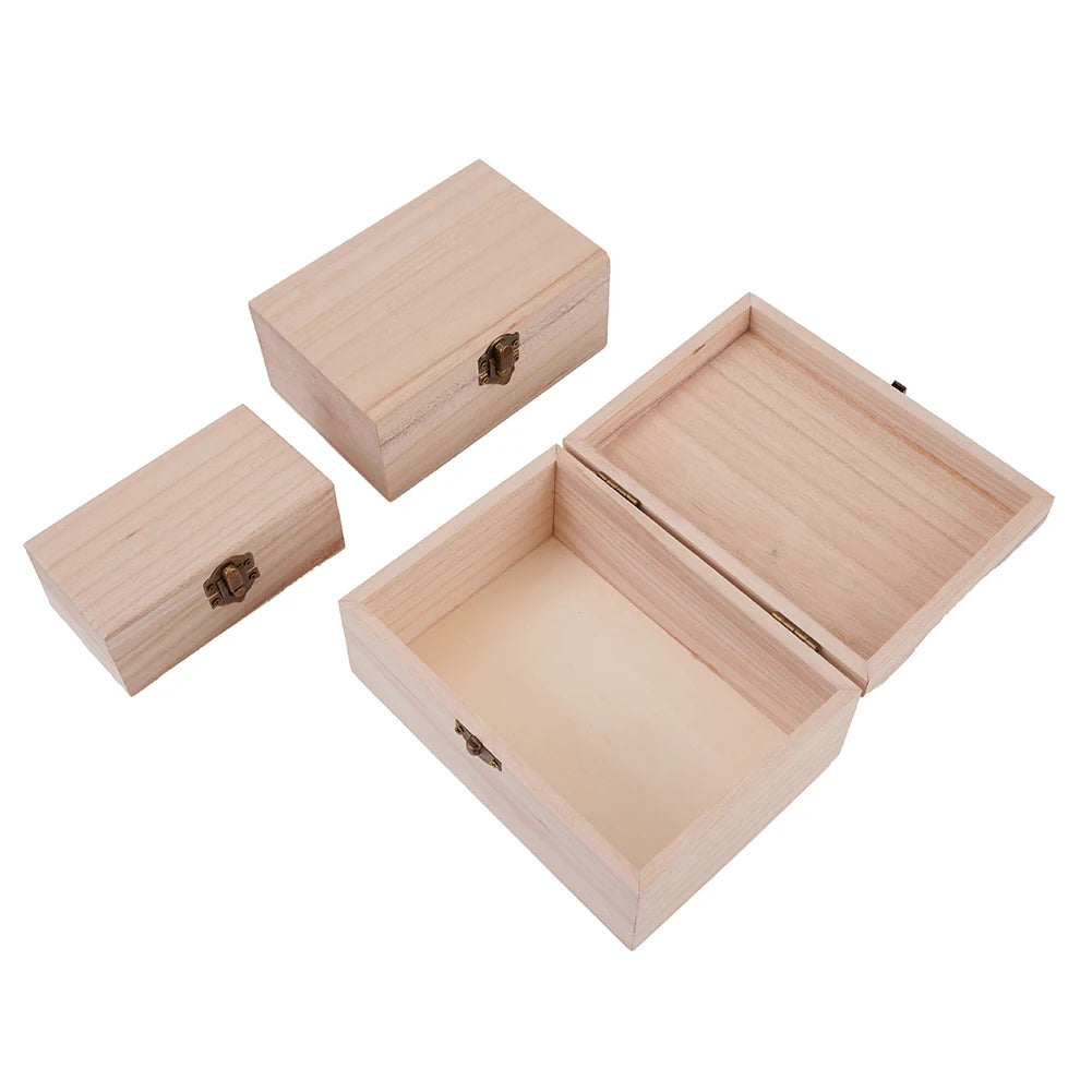 Handmade wooden hinged storage boxes for crafts, gifts, and DIY projects - 3