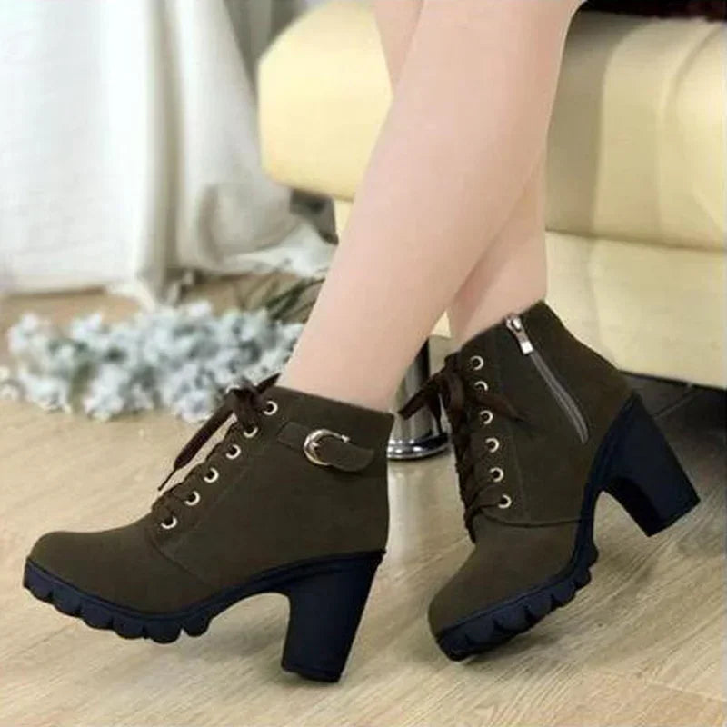 Women High Heeled Ankle Boots - 6