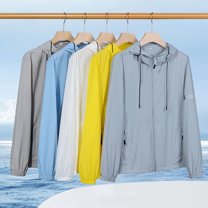 2023 summer hooded quick-dry windbreaker jacket for men and women with UV protection- colors