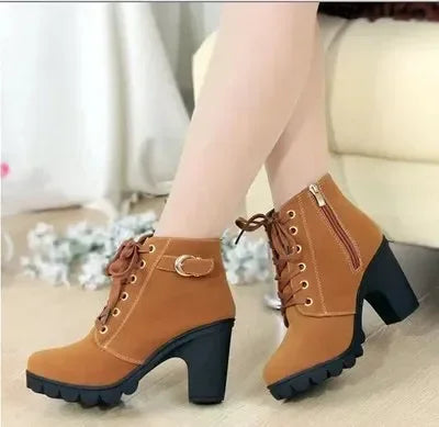 Winter High Heeled Women Boots - 4
