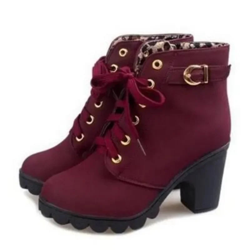 Winter High Heeled Women Boots - 6