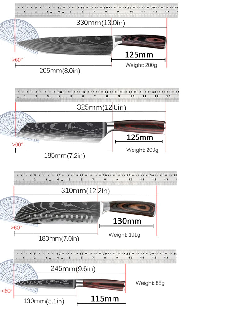 Professional Japanese Knife. -size
