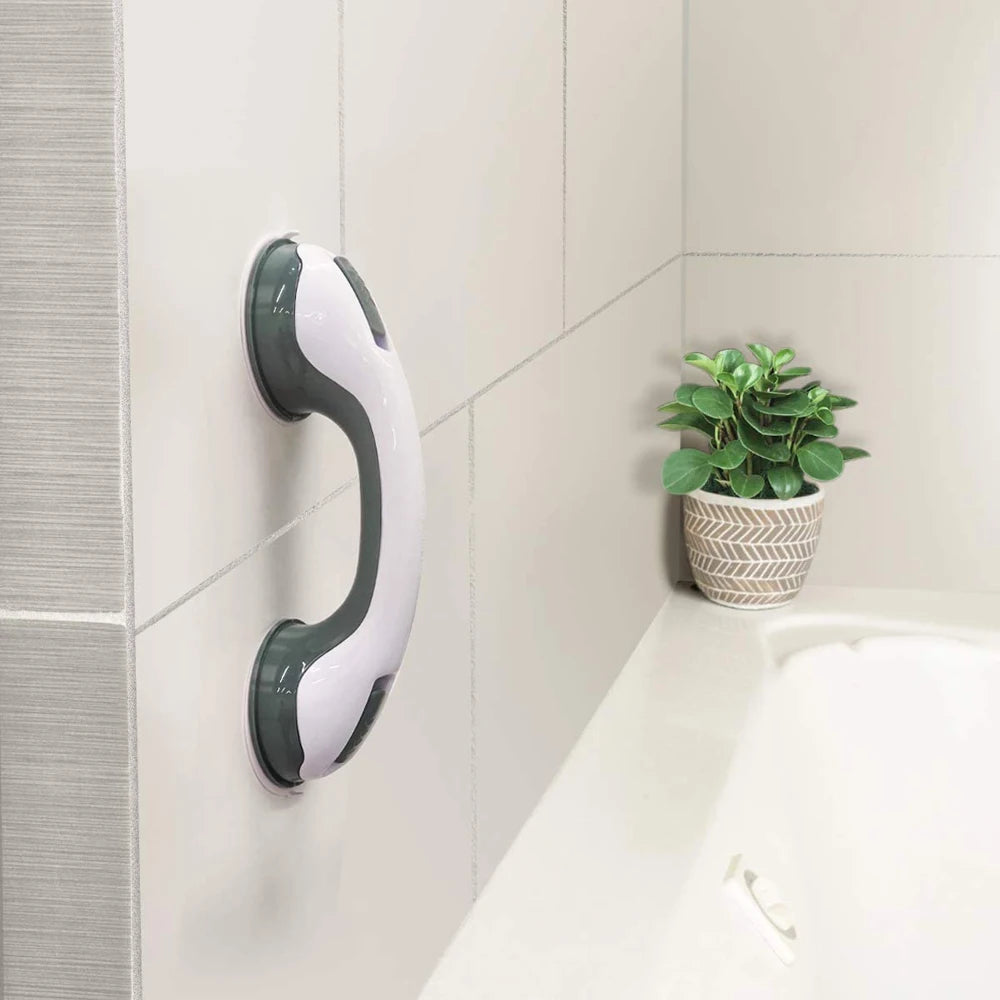 Bathroom shower grab bars with ultra-grip dual locking suction cups for anti-slip safety and support one