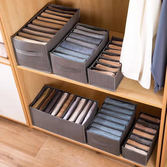 Foldable closet organizer boxes for clothes, pants, socks, underwear, and T-shirts, ideal for drawers and wardrobes 2