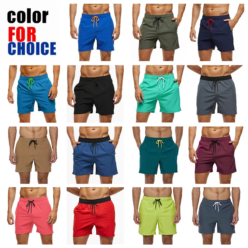 Escatch men’s quick dry swim trunks with zipper pockets and mesh lining in stylish beachwear design colors for choice