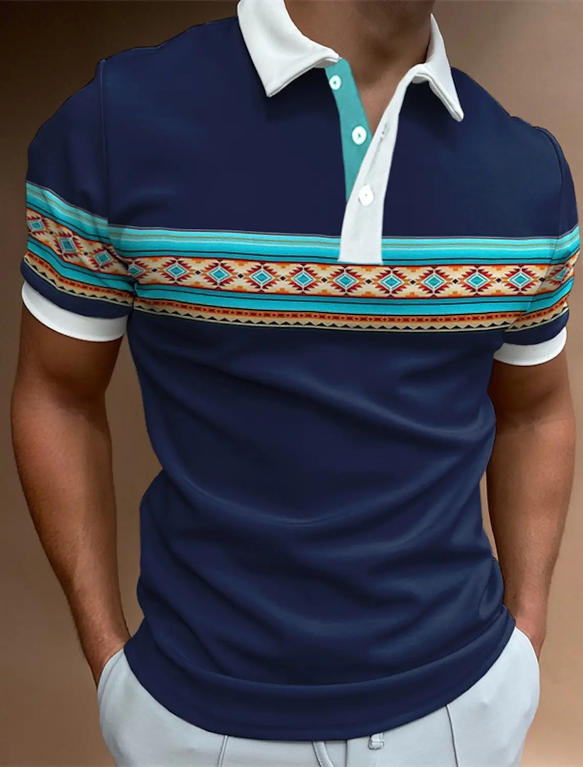 Men's Business Casual Polo Shirt - dark blue