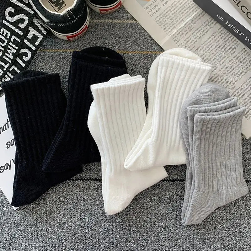 Cool Men Black White Warm Socks - white gray and black