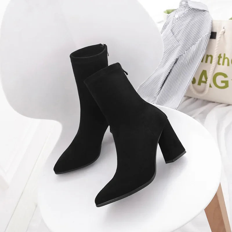 High Heel Sock Chelsea Boots Women - 6
