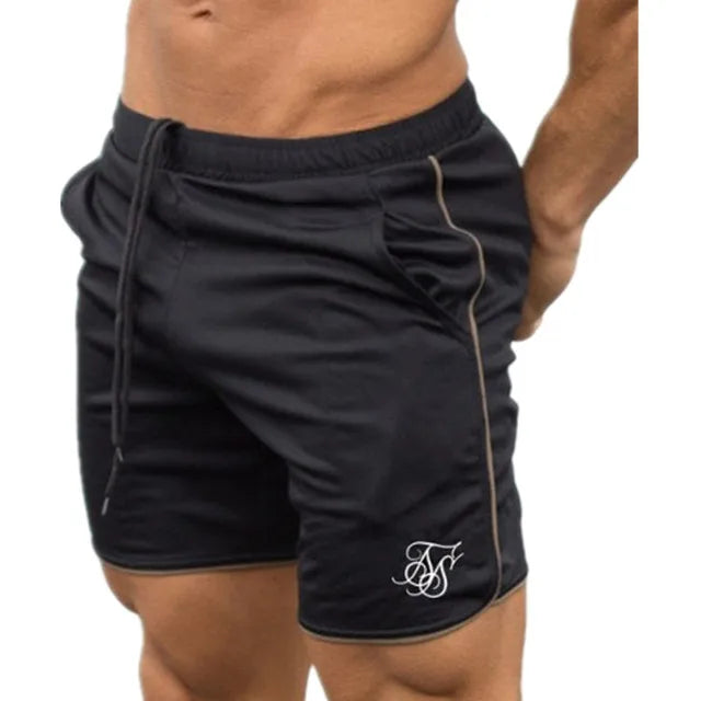 Black shorts with a logo on a white background